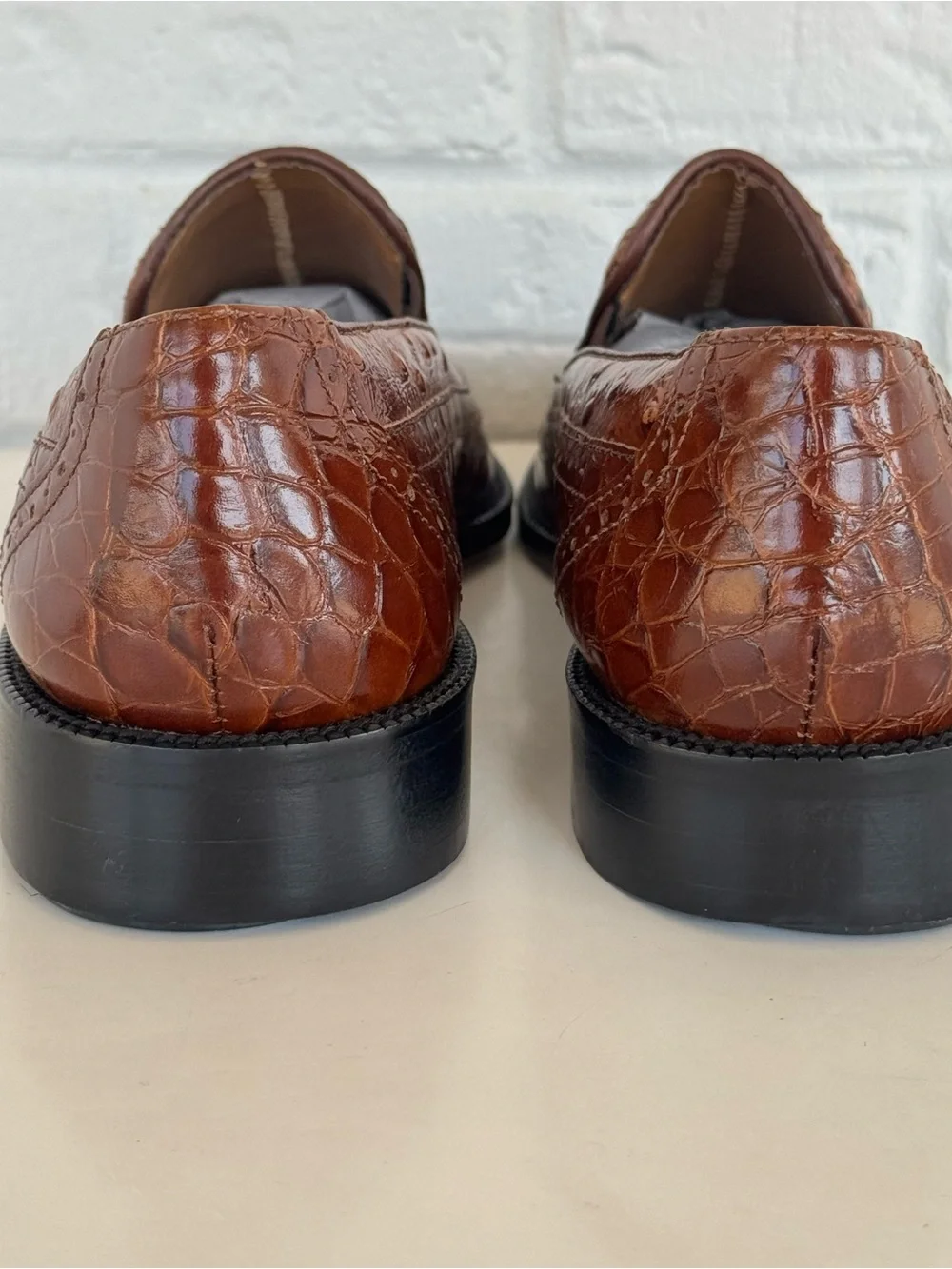 Stacy Adams Alligator Print Square Toe Loafers Men's 8
